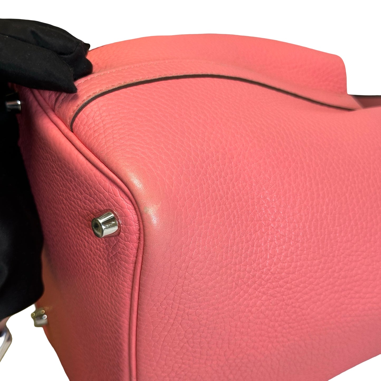 Used HERMES Leather Solid color Picotin 18 Bucket Bag Pink Silver