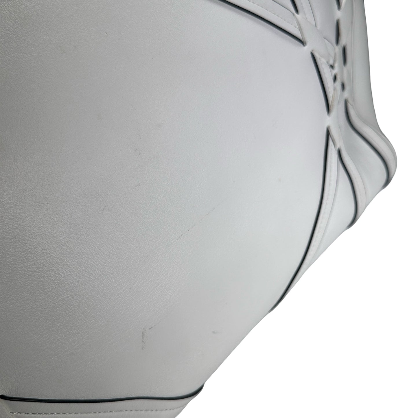 Used DIOR Leather Interlaced Shopper Tote Tote Bag White PHW