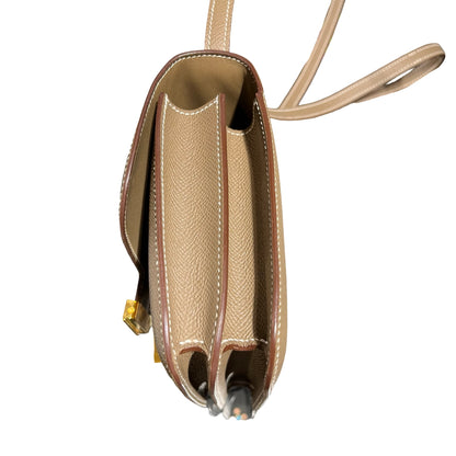 Hermès Mini Constance Shoulder Bag Etoupe GHW