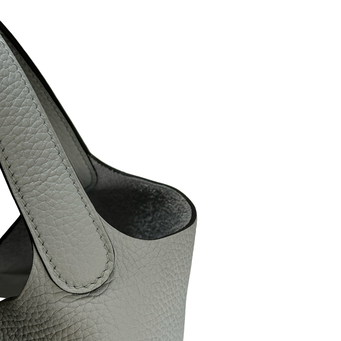 Used HERMES Clemence Picotin Lock Bucket Bag Blue GHW