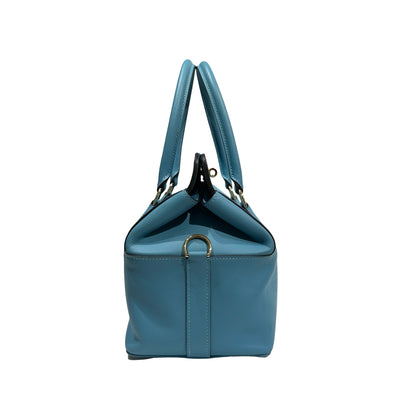 Used Hermès Swift leather Toolbox 20 Handbag P3 Bleu Du Nord PHW