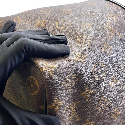 Used LOUIS VUITTON Monogram Macassar Keepall Bandouliere Travel Bag Brown Black