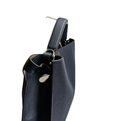 Used FENDI Leather Peekaboo Handbag Navy