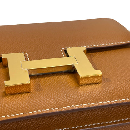 Used HERMES Epsom Constance Mini Shoulder Bag 37 Gold GHW