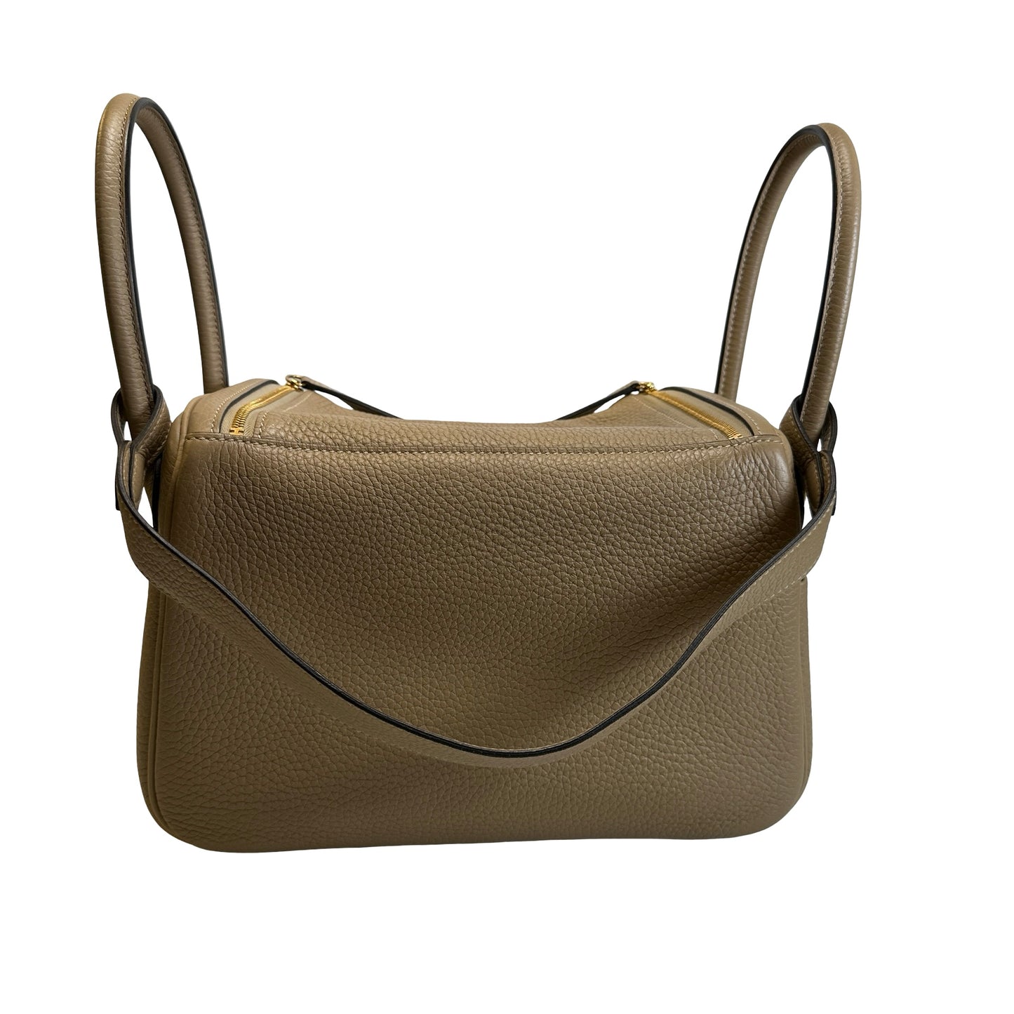 Used HERMES Leather Lindy 26 Handbag Beige Gold