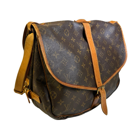 Used LOUIS VUITTON Monogram Saumur Messenger Bag Brown