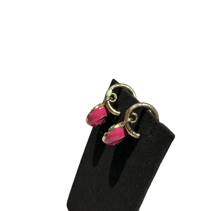 Used Chanel Gold Pink Earrings