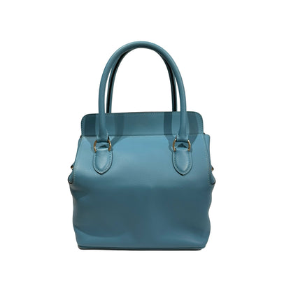 Used Hermès Swift leather Toolbox 20 Handbag P3 Bleu Du Nord PHW