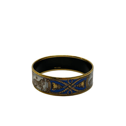 Used HERMES Enamel Enamel Bangle BANGLE Blue Gold
