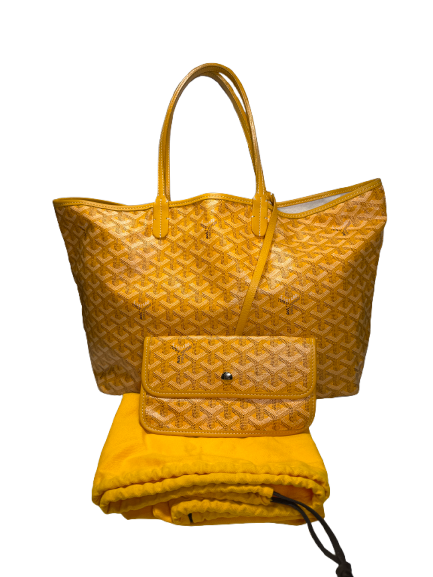 Used GOYARD Goyardine Canvas Saint Louis Tote Bag Yellow