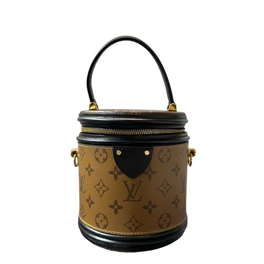Used LOUIS VUITTON Monogram Cannes Monogram Reverse Cross Body Bag Brown GHW