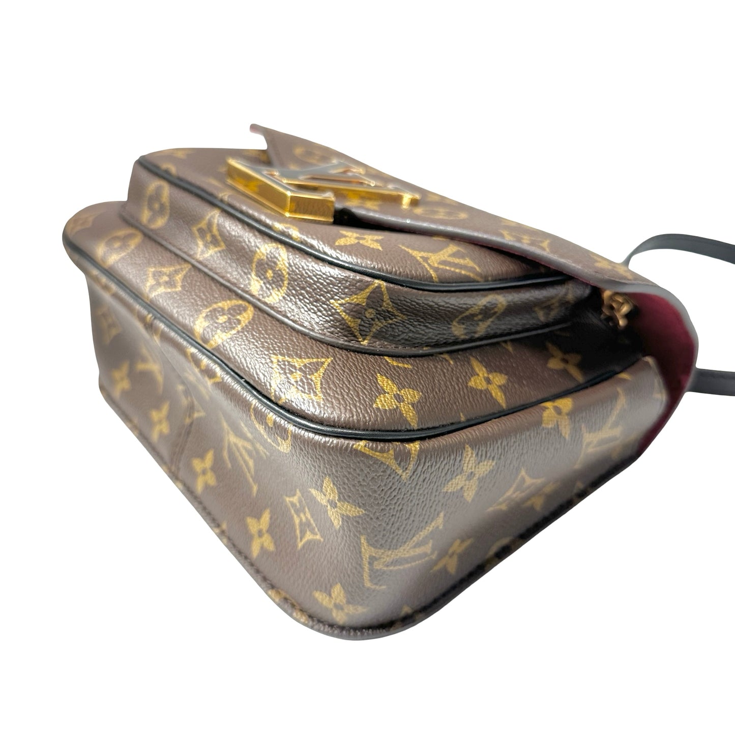 Used LOUIS VUITTON Monogram Canvas PASSY NM MNG Shoulder Bag Brown GHW