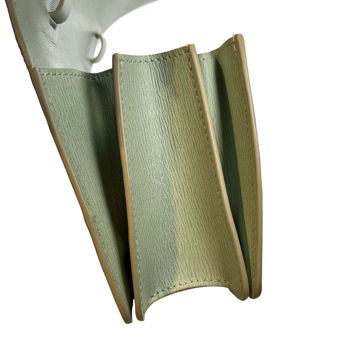 CELINE Epi Leather Classic Box Shoulder Bag Light Green GHW