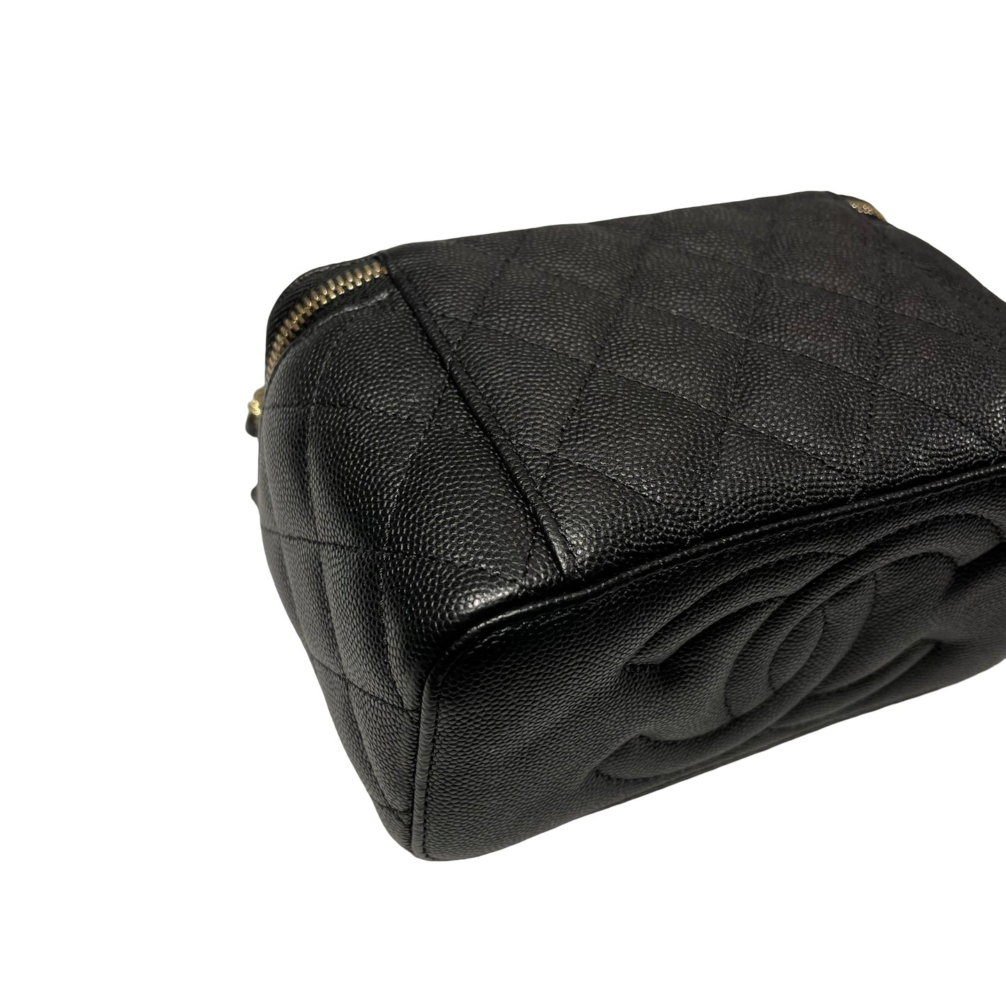 Used CHANEL Vanity Case Cross Body Bag Black GHW