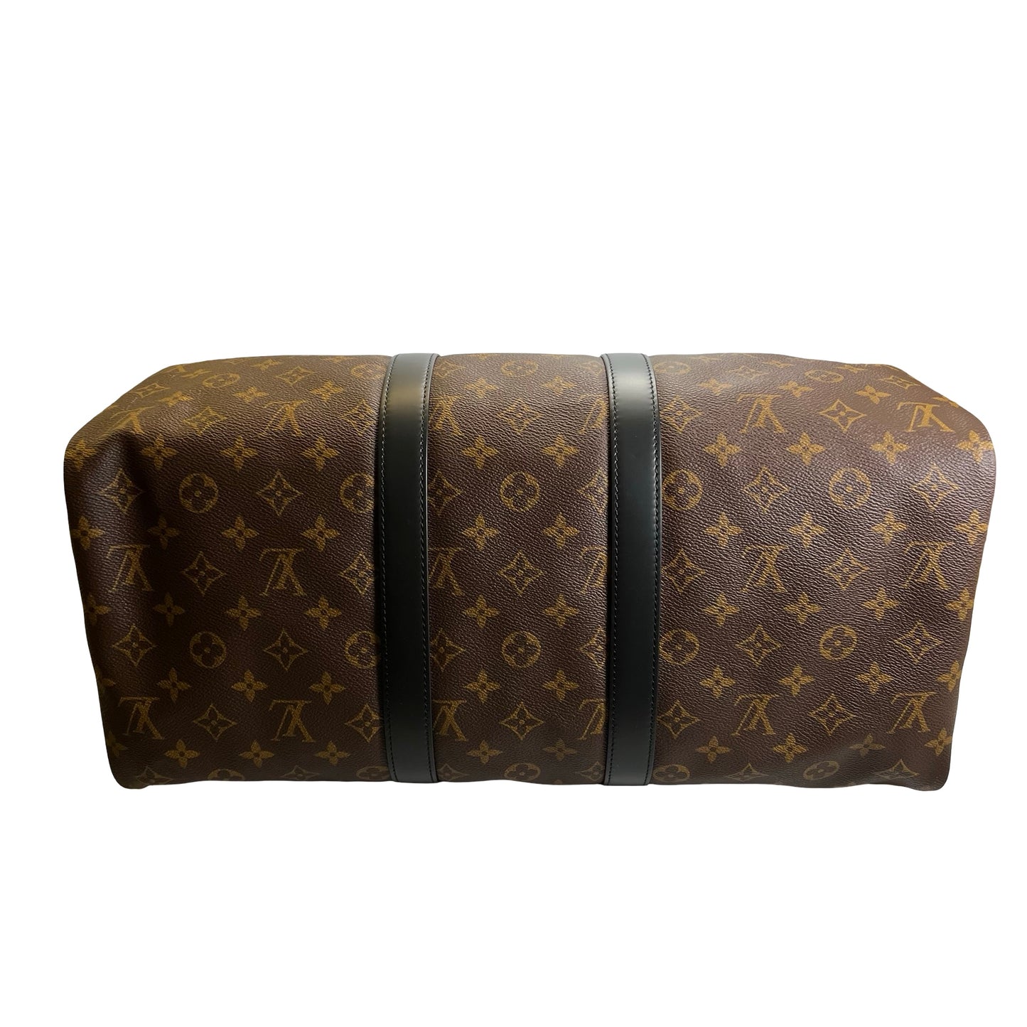 Used LOUIS VUITTON Monogram Macassar Keepall Bandouliere Travel Bag Brown Black