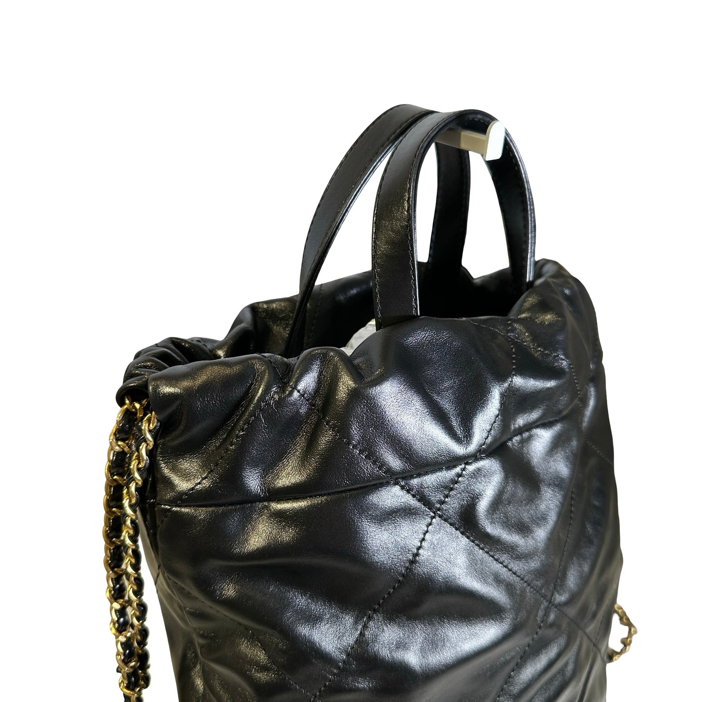 Used CHANEL Quilted Calfskin Chanel 22 Backpack Backpack Black Gold hardware