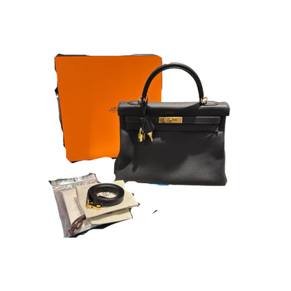 Used HERMÈS Kelly Bag GHW Navy Blue