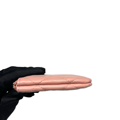 Unused CHANEL Lambskin Leather Pouch Pink PHW
