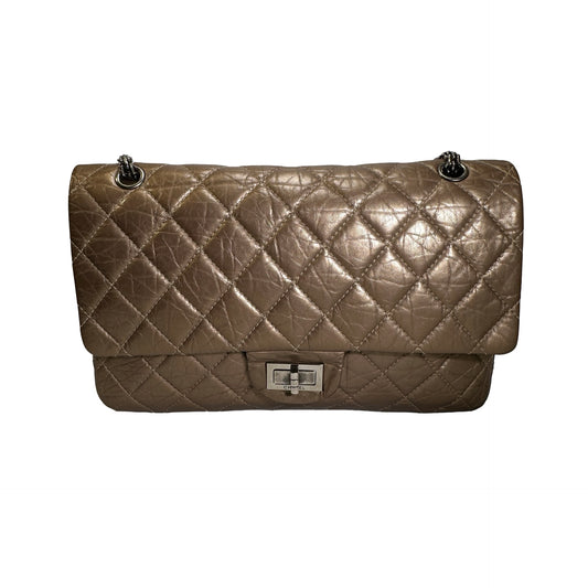 Used CHANEL Quilted 2.55 Reissue Chain Shoulder Bag Bronze
