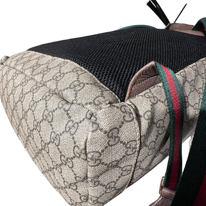 Used Gucci Coated Canvas Backpack Brown GHW