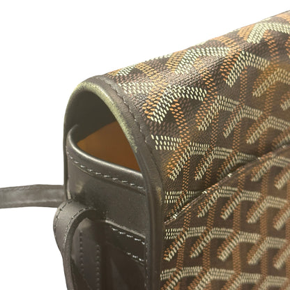 Used GOYARD Canvas SAC BELVEDERE Cross Body Bag Brown Black