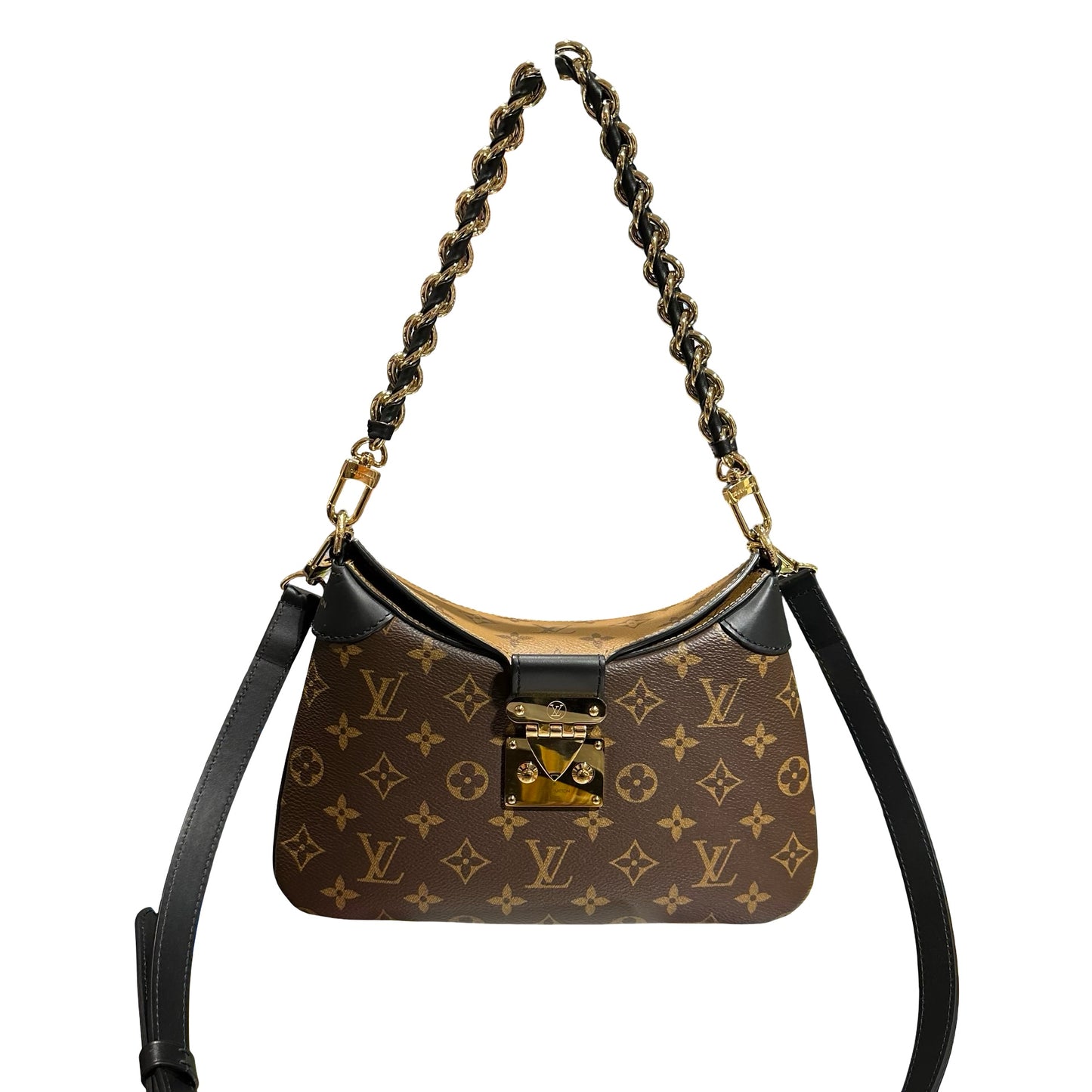 Used LOUIS VUITTON Canvas TWINNT Two Way Shoulder Bag Brown Black GHW