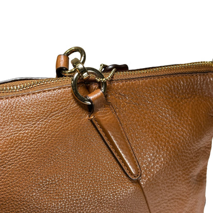 Used COACH Pebbled Leather Tyler Carryall Tote Bag Brown