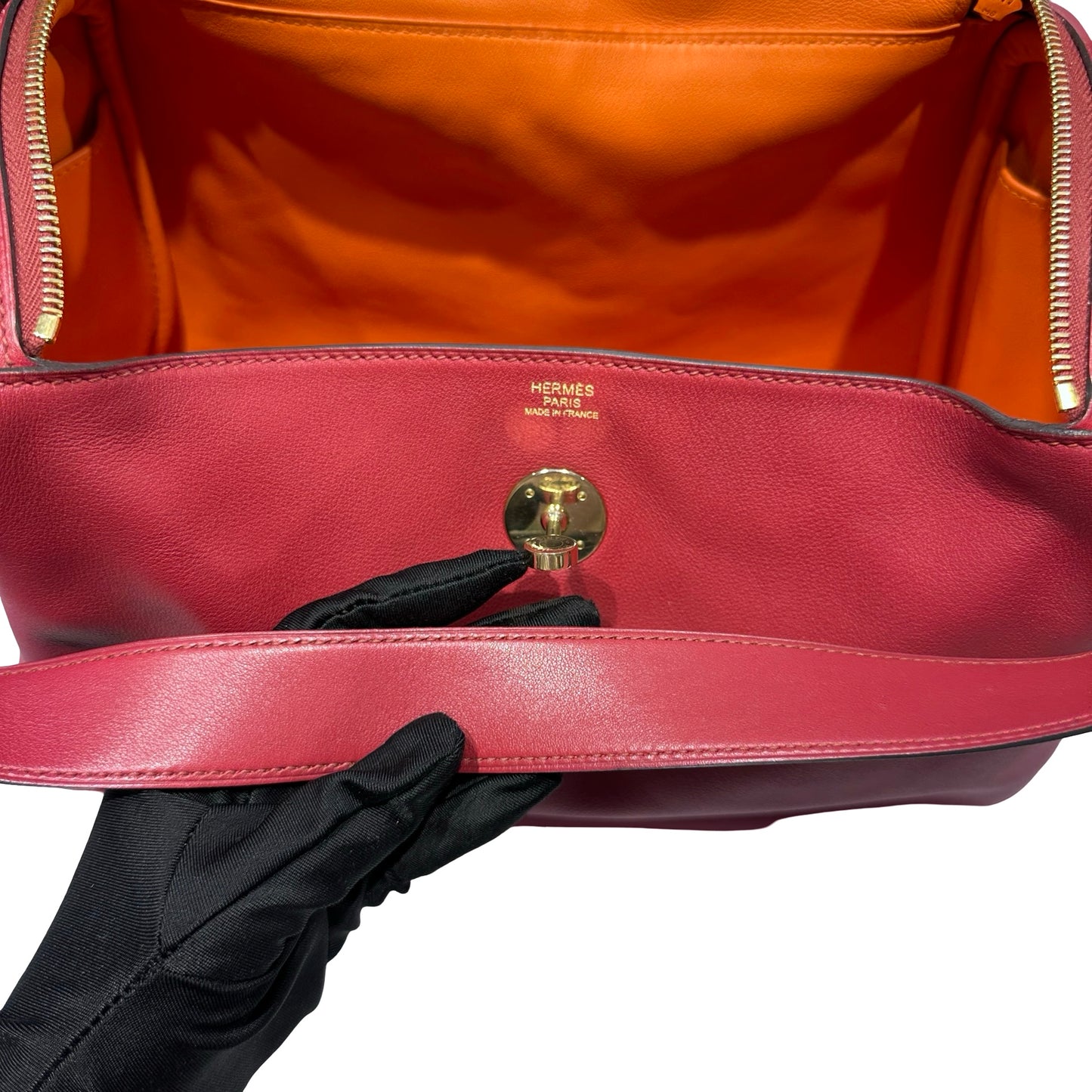 Used HERMÈS Lindy 30 Two Way Shoulder Bag Red Orange (93) GHW