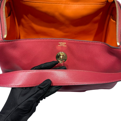 Used HERMÈS Lindy 30 Two Way Shoulder Bag Red Orange (93) GHW