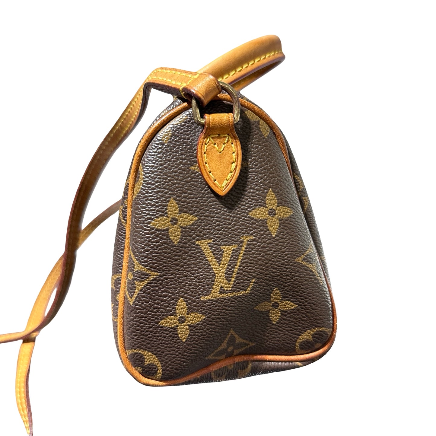 Used LOUIS VUITTON Monogram Speedy Nano Cross Body Bag Brown GHW