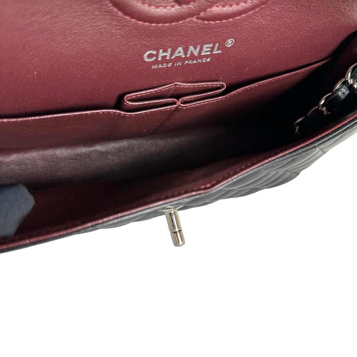 Used CHANEL Lambskin CF Crossbody Bag Black PHW