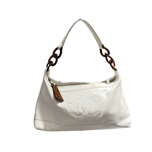 Used CHANEL Shoulder Bag White PHW