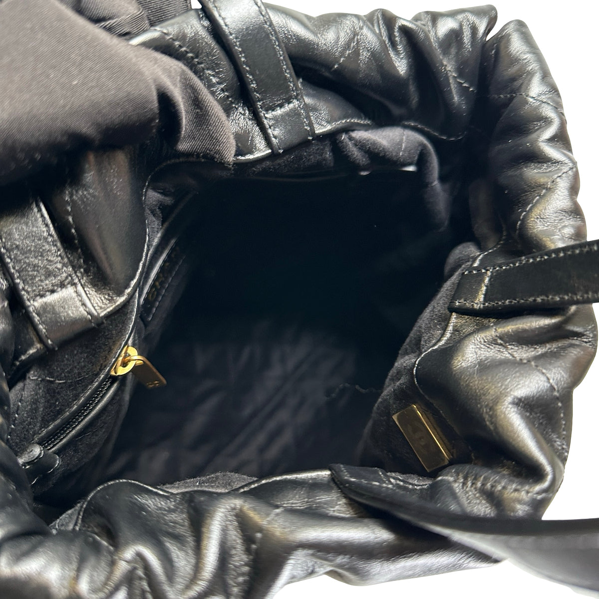 Used CHANEL Quilted Leather Chanel 22 Backpack Backpack Black