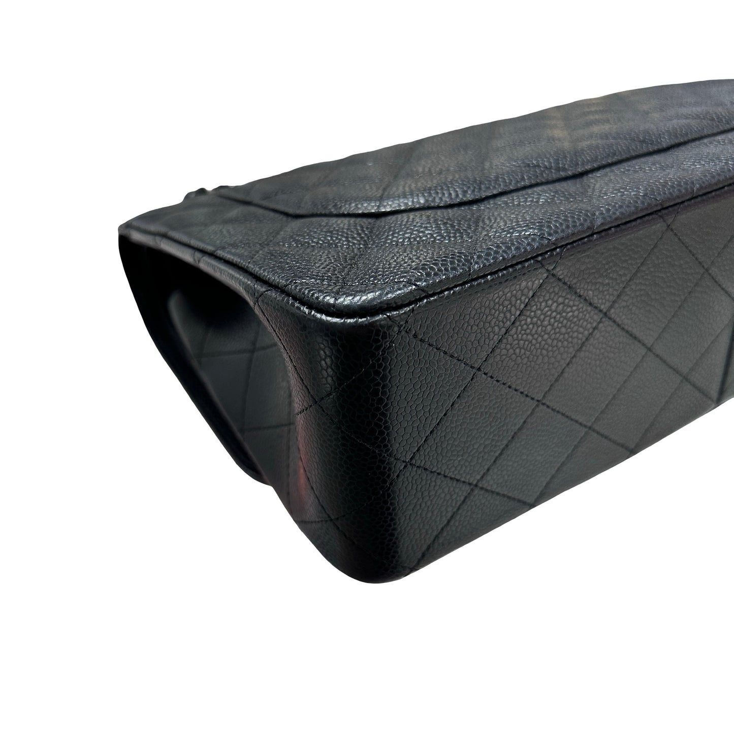 Used CHANEL Jumbo Shoulder Bag Black PHW