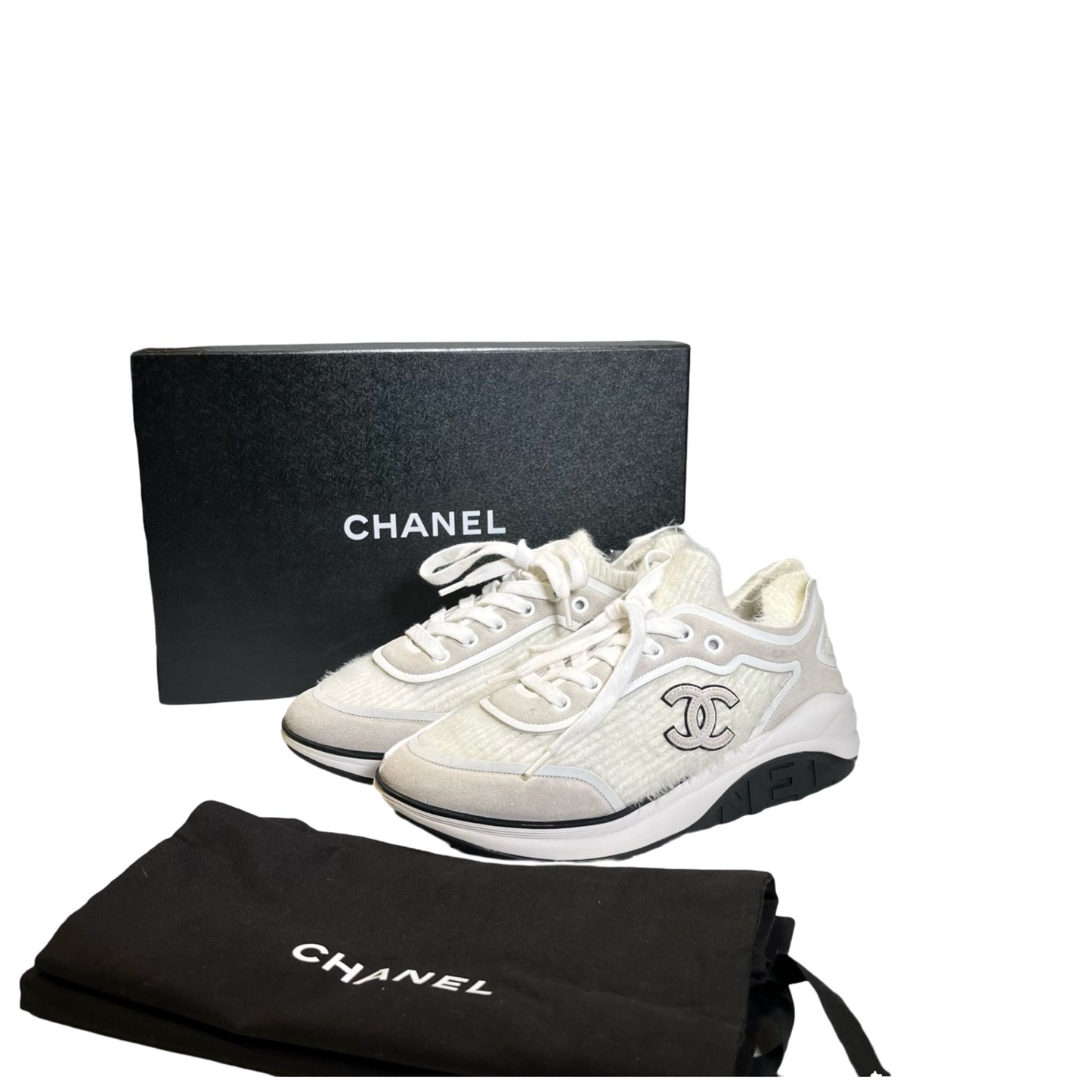 Used CHANEL Shoes Sneakers White Black