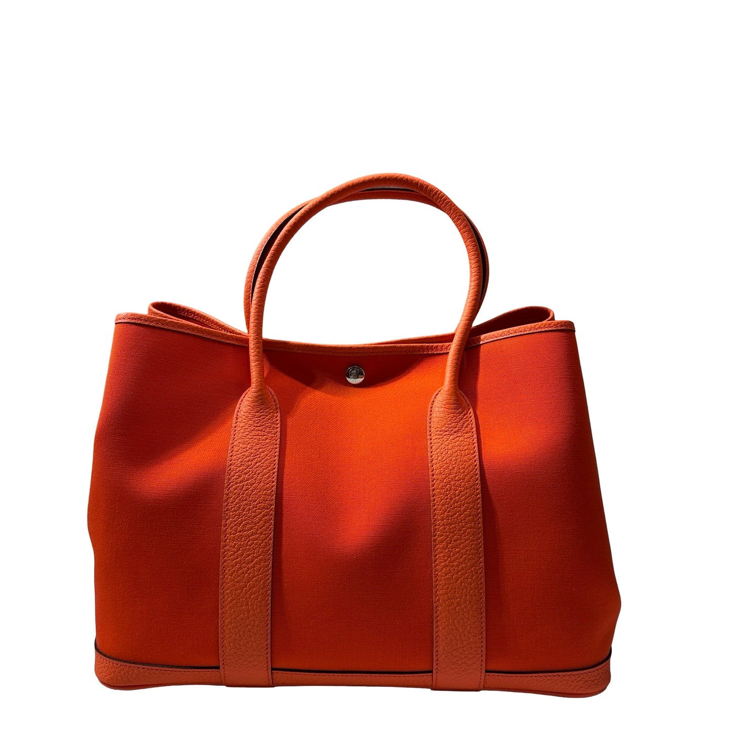Used HERMÈS Canvas Garden Party 36 Tote Bag Orange (93) PHW