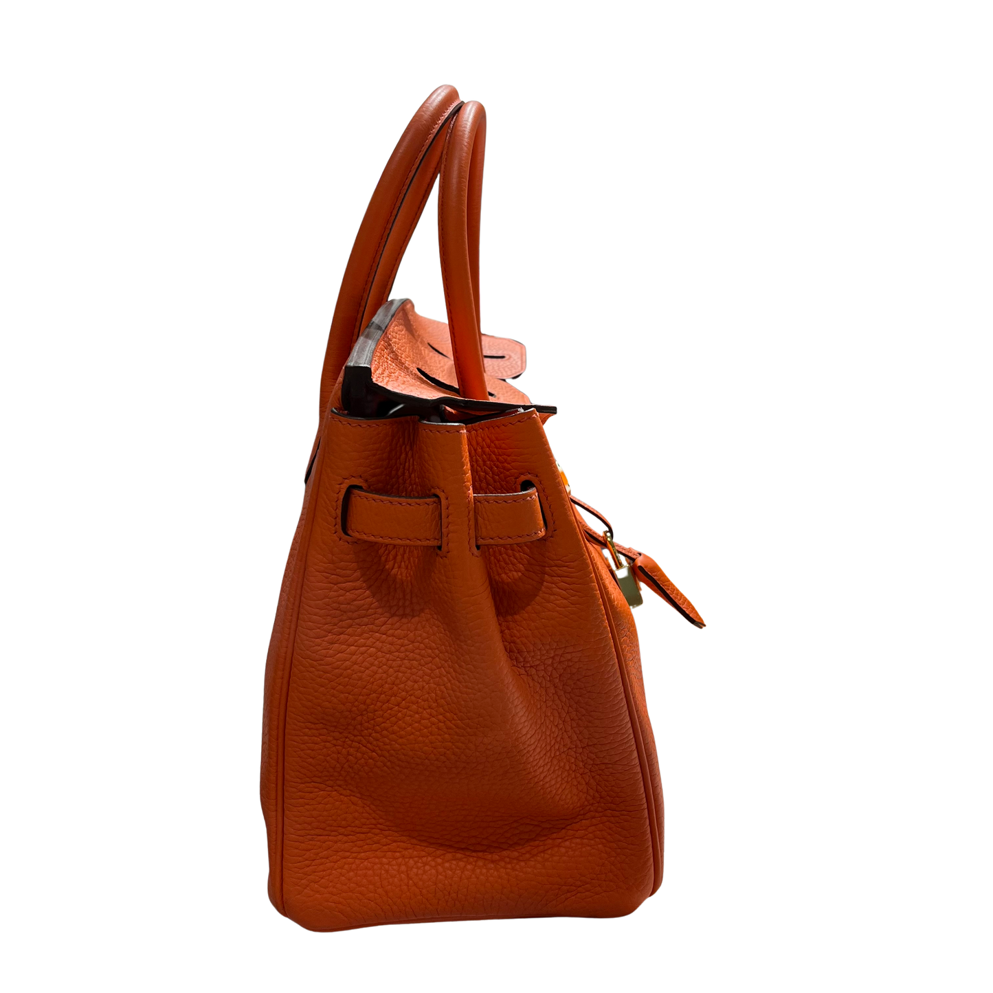 Used HERMES Togo Birkin Handbag Orange