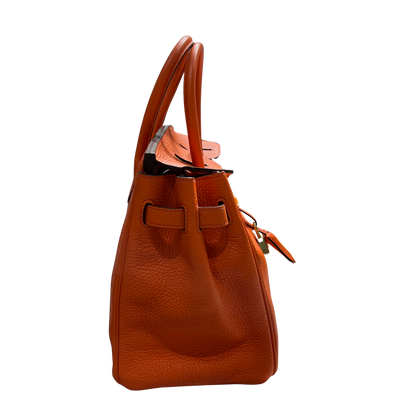 Used HERMES Togo Birkin Handbag Orange