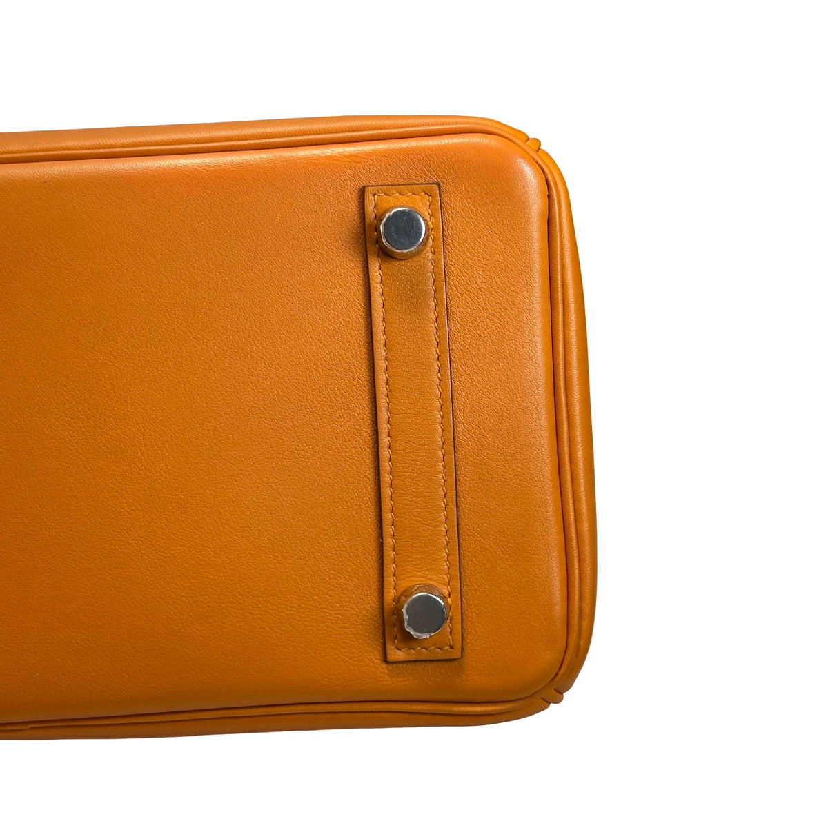 Used HERMES Swift Birkin 25 Handbag Orange PHW