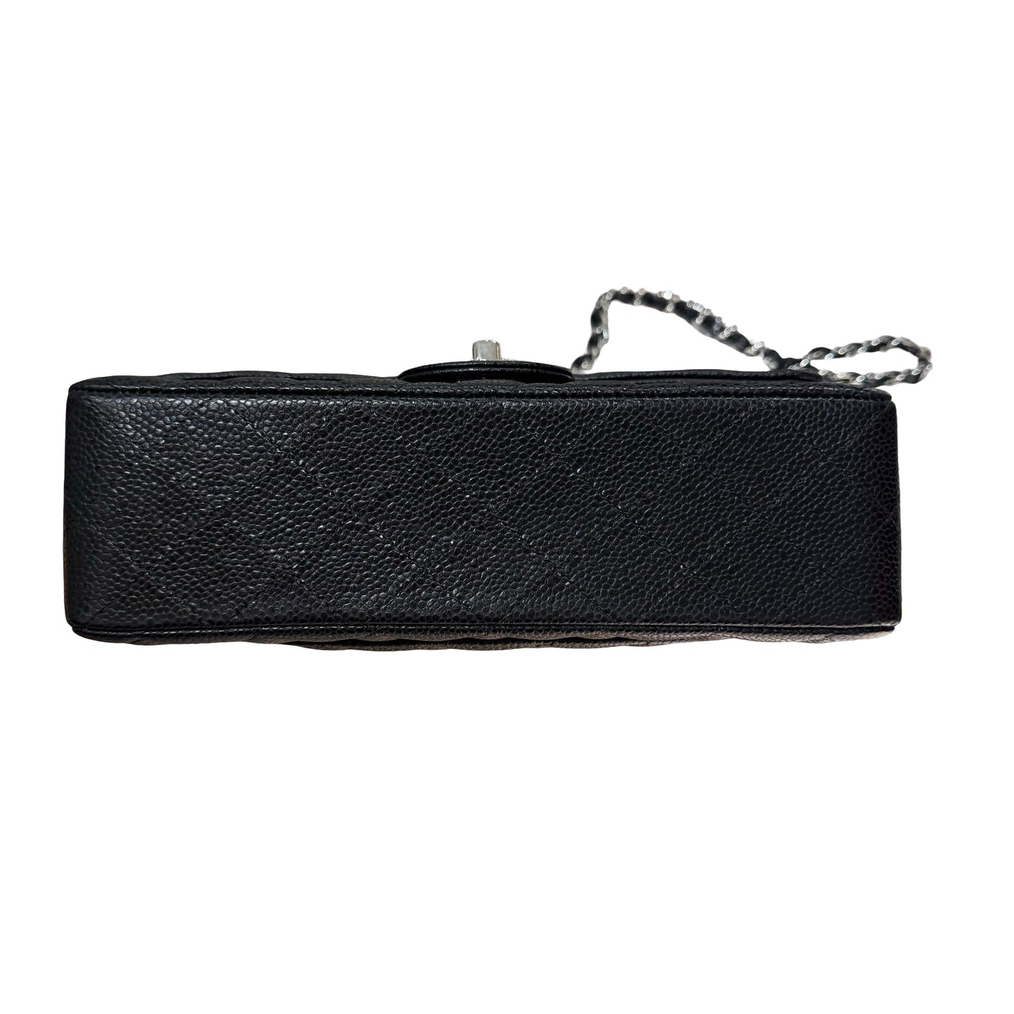 Used CHANEL Calfskin Leather CF 23 Shoulder Bag Black PHW