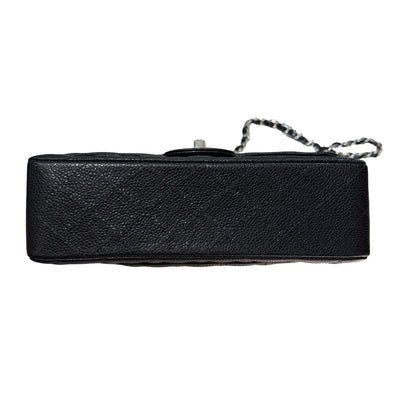 Used CHANEL Calfskin Leather CF 23 Shoulder Bag Black PHW