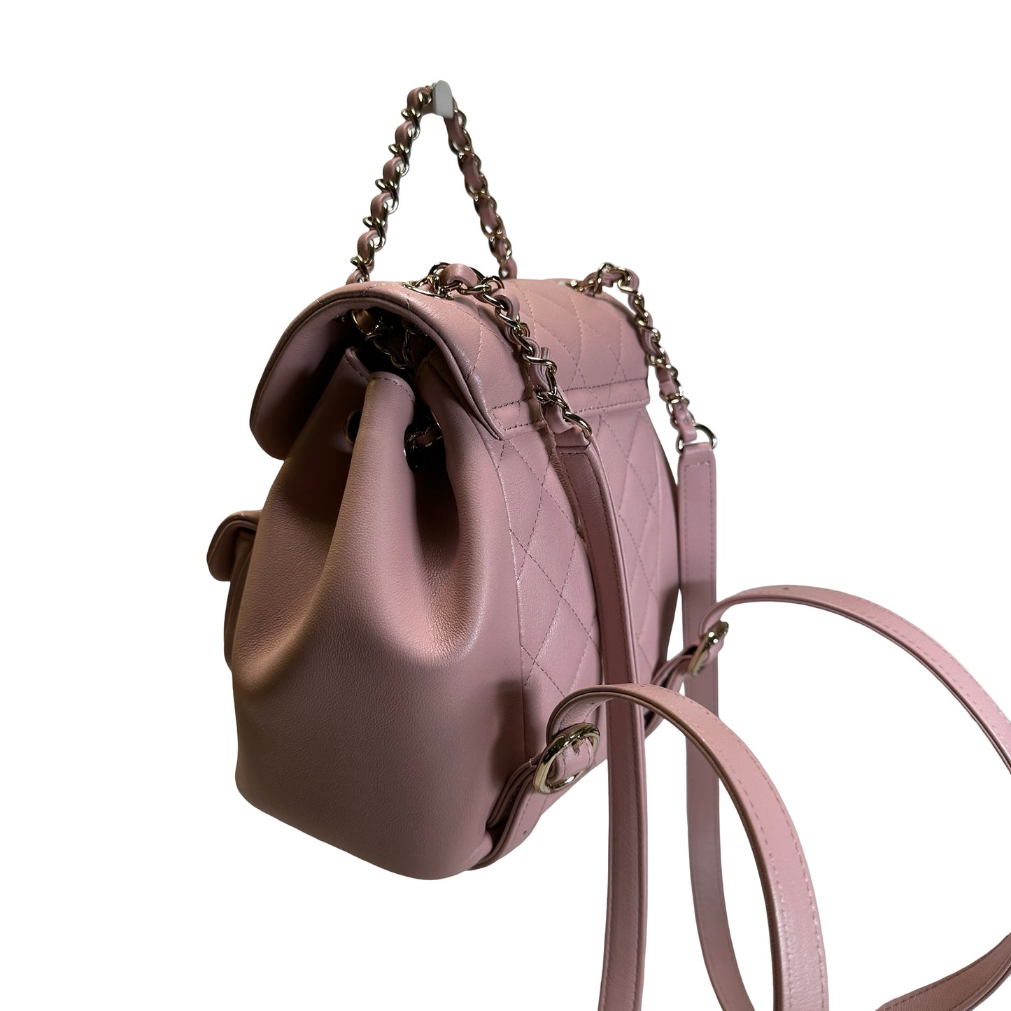 Brand New CHANEL Quilted Calfskin Duma Backpack Pink Gold