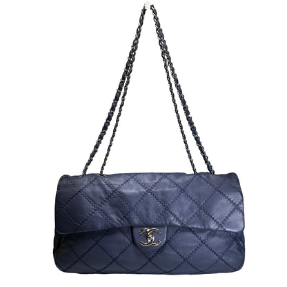 Used CHANEL Ultimate Stitch Flap Bag Wild Stitch Chain Shoulder Bag Navy PHW