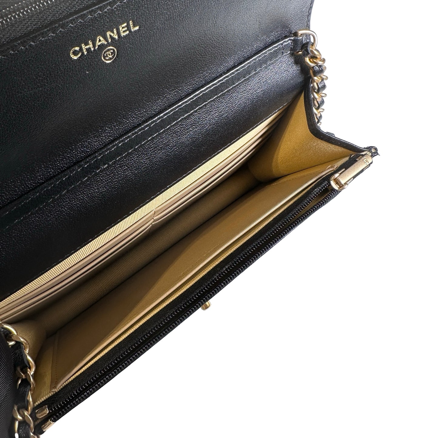 Used CHANEL Quilted Lambskin Wallet on chain Wallet on chain Black GHW