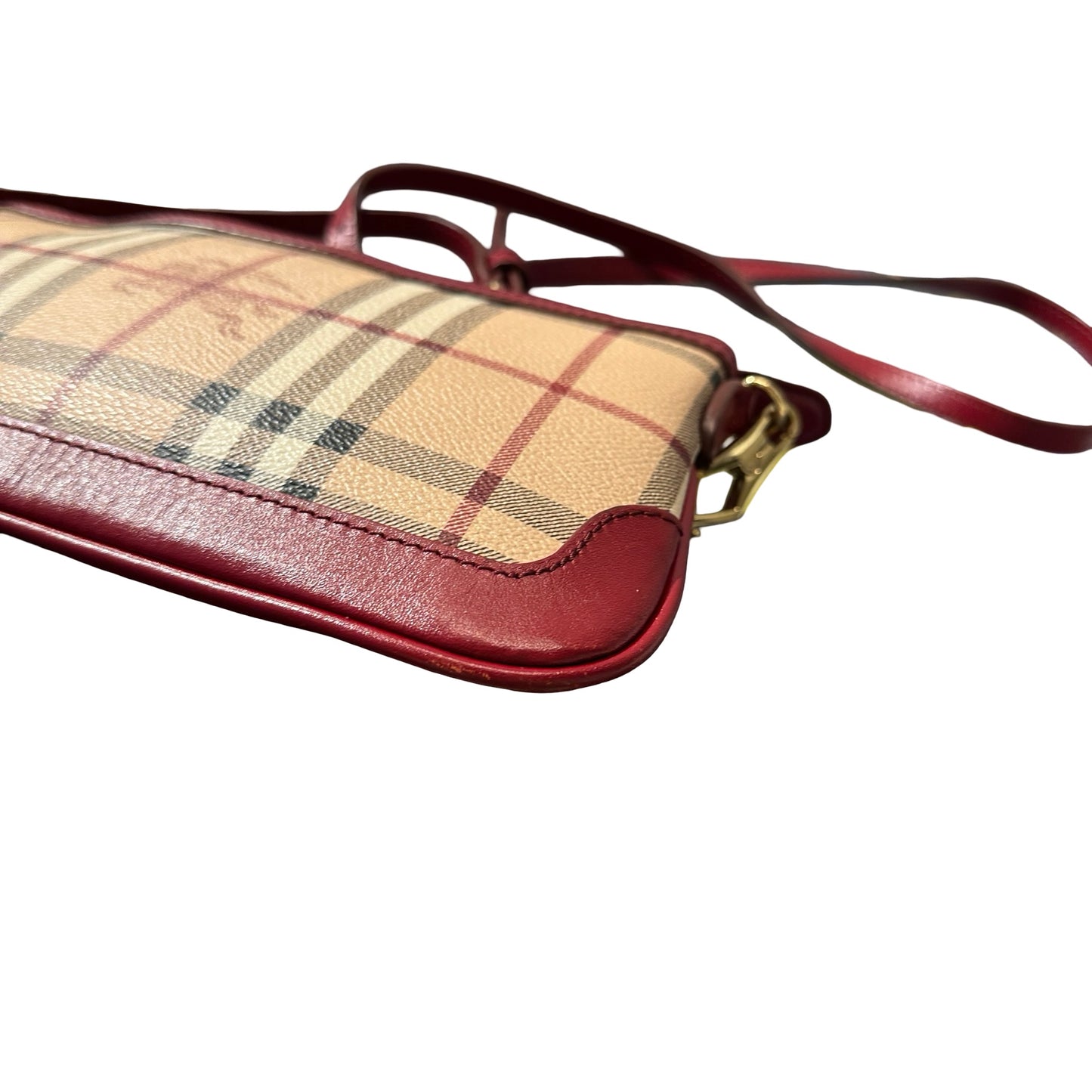 Used BURBERRY Cross body Cross Body Bag Red Beige GHW