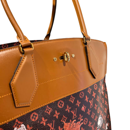 Used LOUIS VUITTON Monogram Catogram Neverfull MM Catogram Tote Bag Brown Orange Multicolor