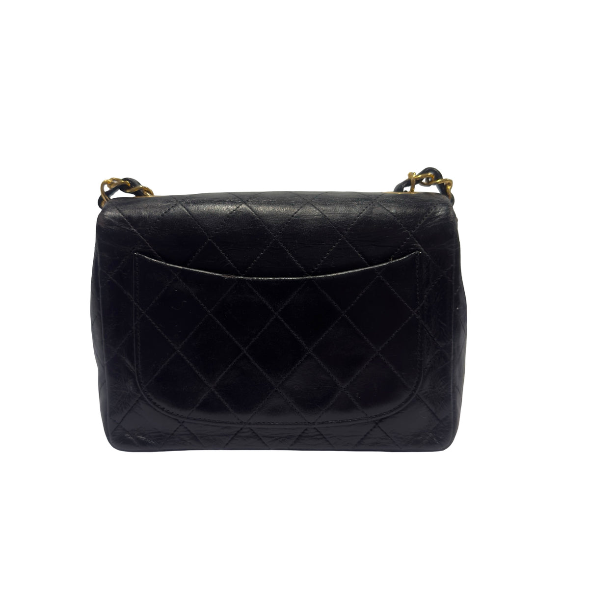 Used CHANEL Matelasse Lambskin Matelasse Shoulder Bag Black Gold