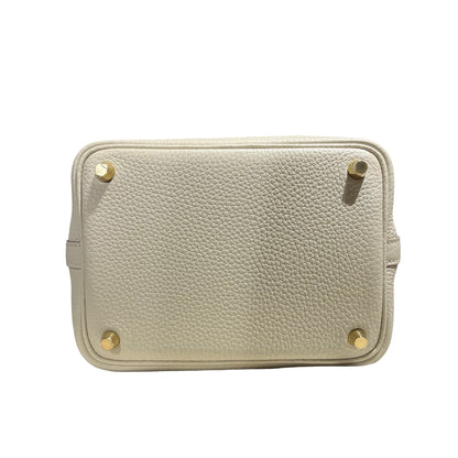 Used Hermès Picotin 18 Bucket Bag 8L WHITE GHW