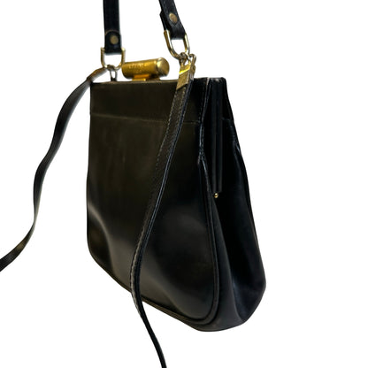 Used CELINE Leather Vintage Cross body bag Cross body bag Black GHW