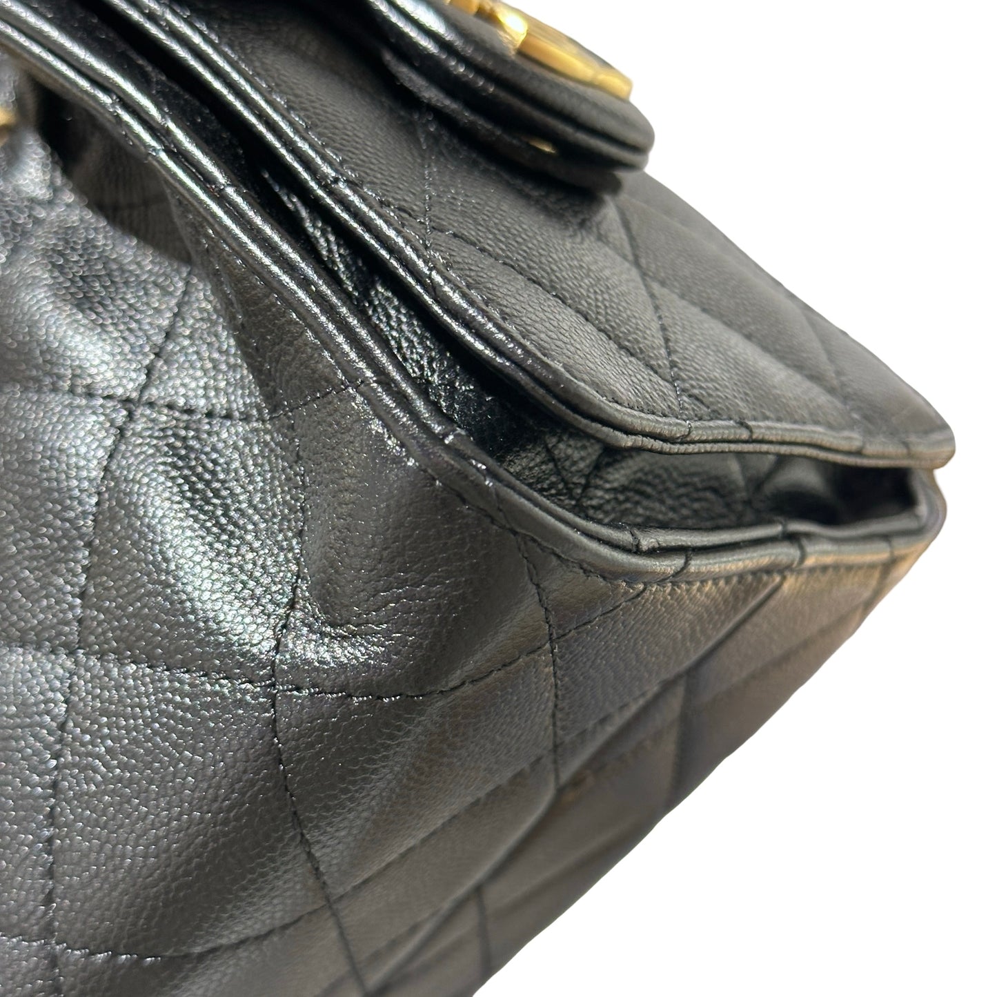 Used Chanel Mini 25 Shoulder Bag Black GHW